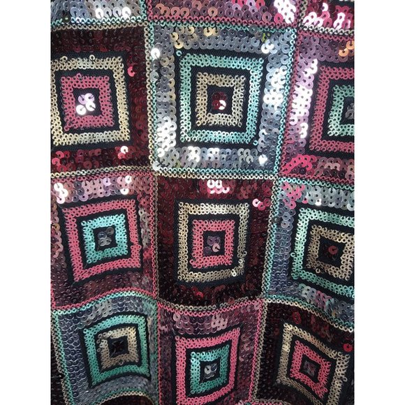 ZARA NYE SEQUIN BOHO SQUARE PATHWORK MINI DRESS - Picture 15 of 16